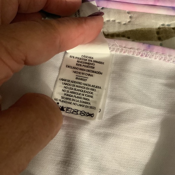 Pink Flamingo tankini tied dyed purple Lg 10/12 great for boating pool b… - Picture 7 of 14